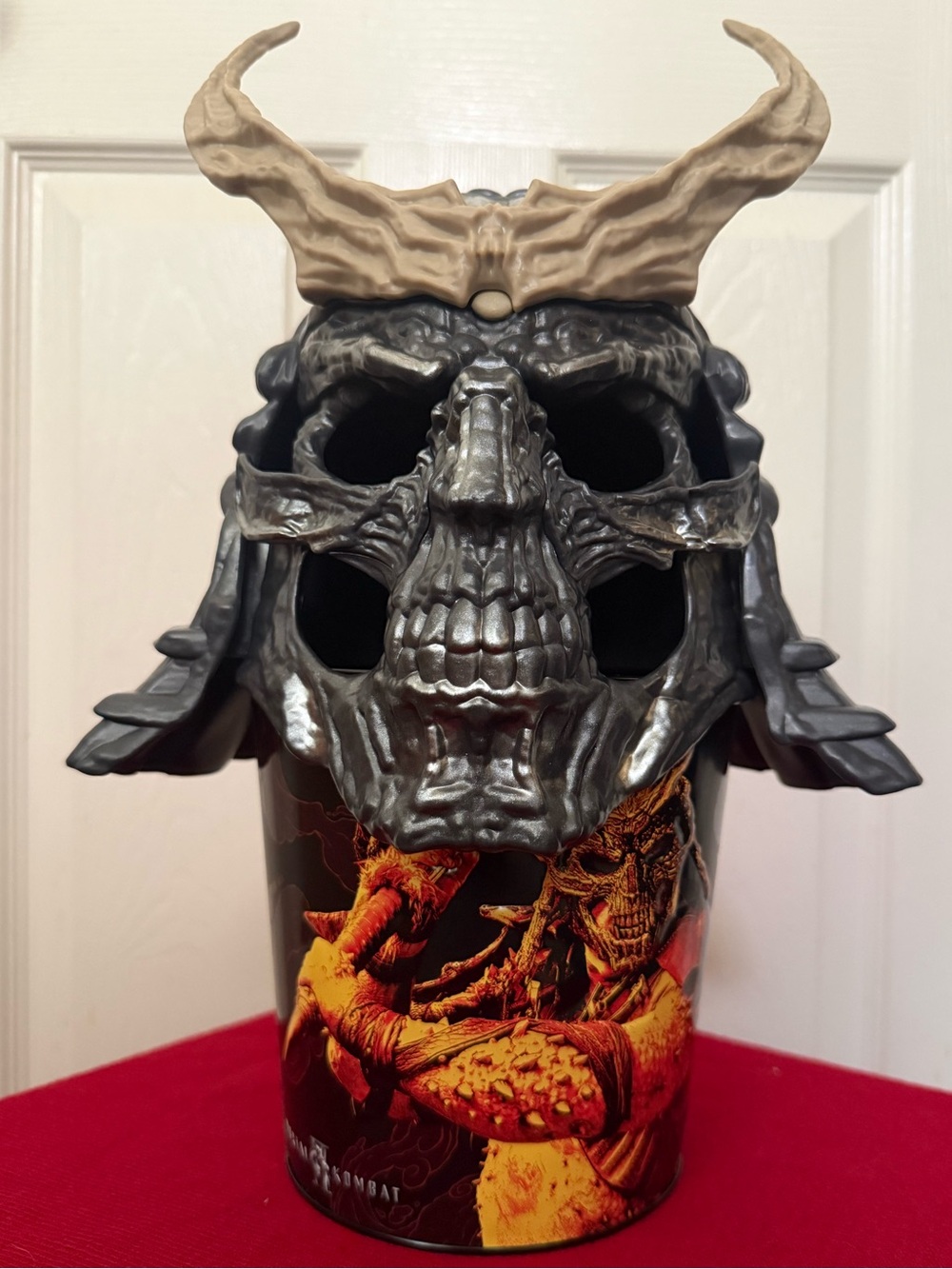 Mortal Kombat II Shao Khan popcorn bucket with removable helmet